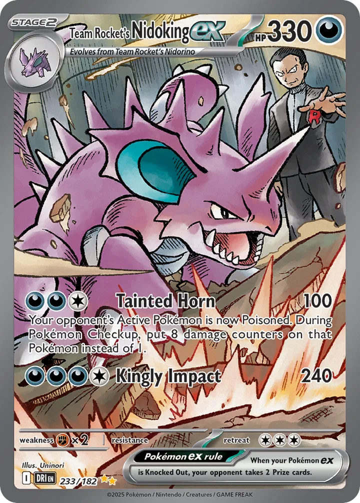 Team Rocket’s Nidoking ex, Destined Rivals 233/182