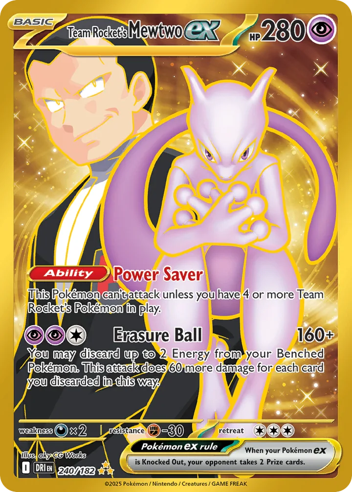 Team Rocket’s Mewtwo ex, Destined Rivals 240/182