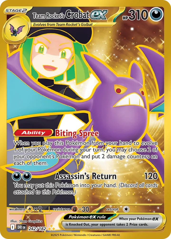 Team Rocket’s Crobat ex, Destined Rivals 242/182
