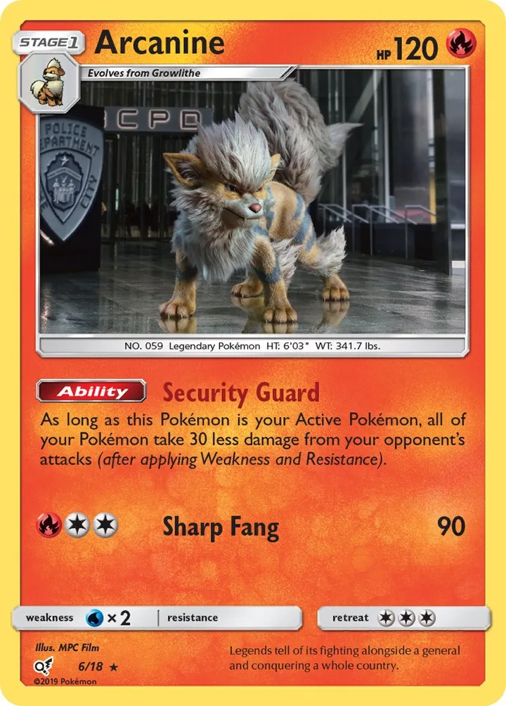 Arcanine, Detective Pikachu 6/18
