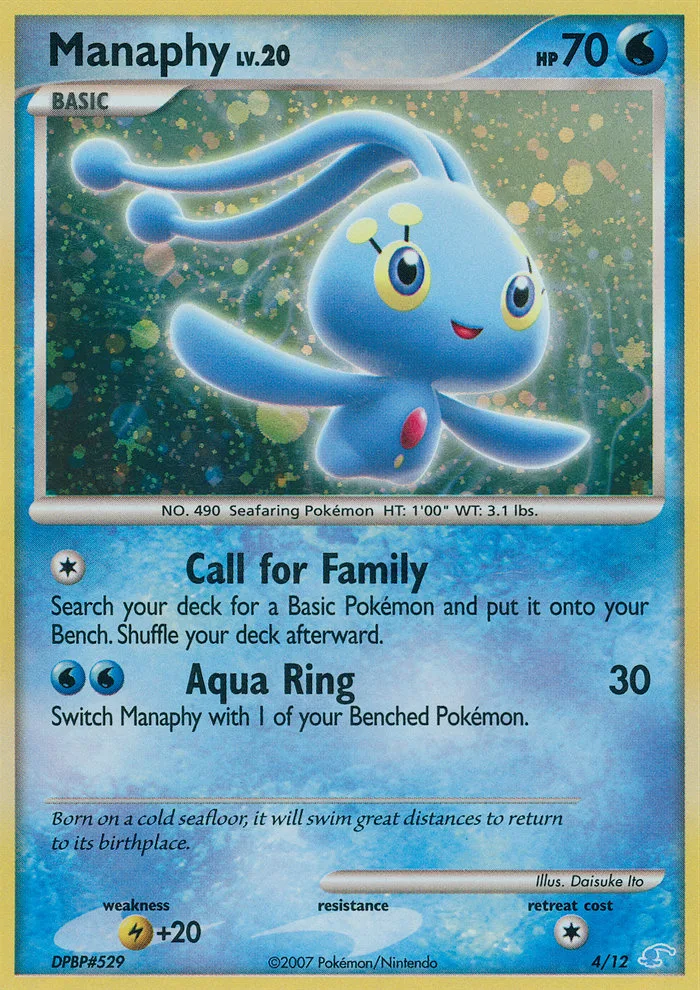 Manaphy, Diamond & Pearl Trainer Kit—Manaphy 4/12