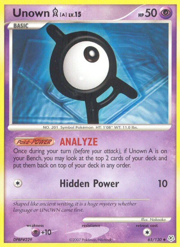 Unown A, Diamond & Pearl 65/130