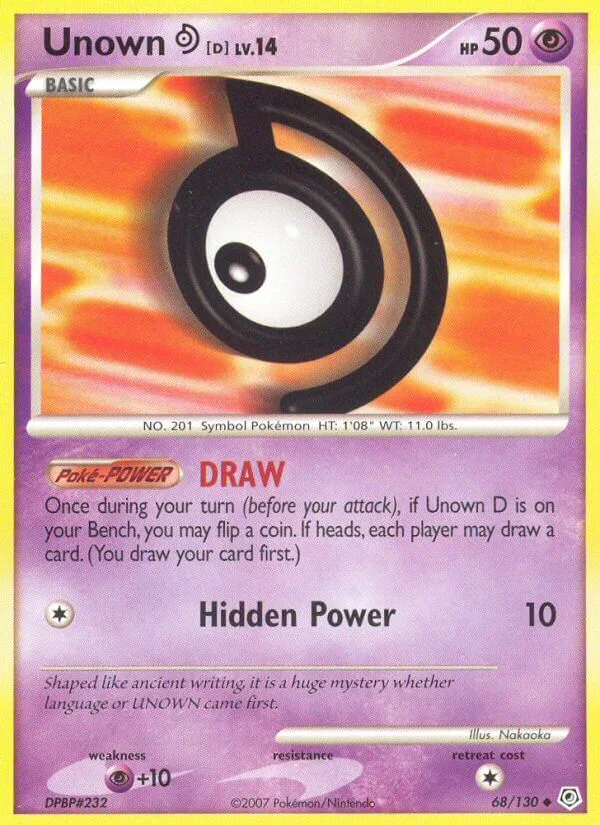 Unown D, Diamond & Pearl 68/130