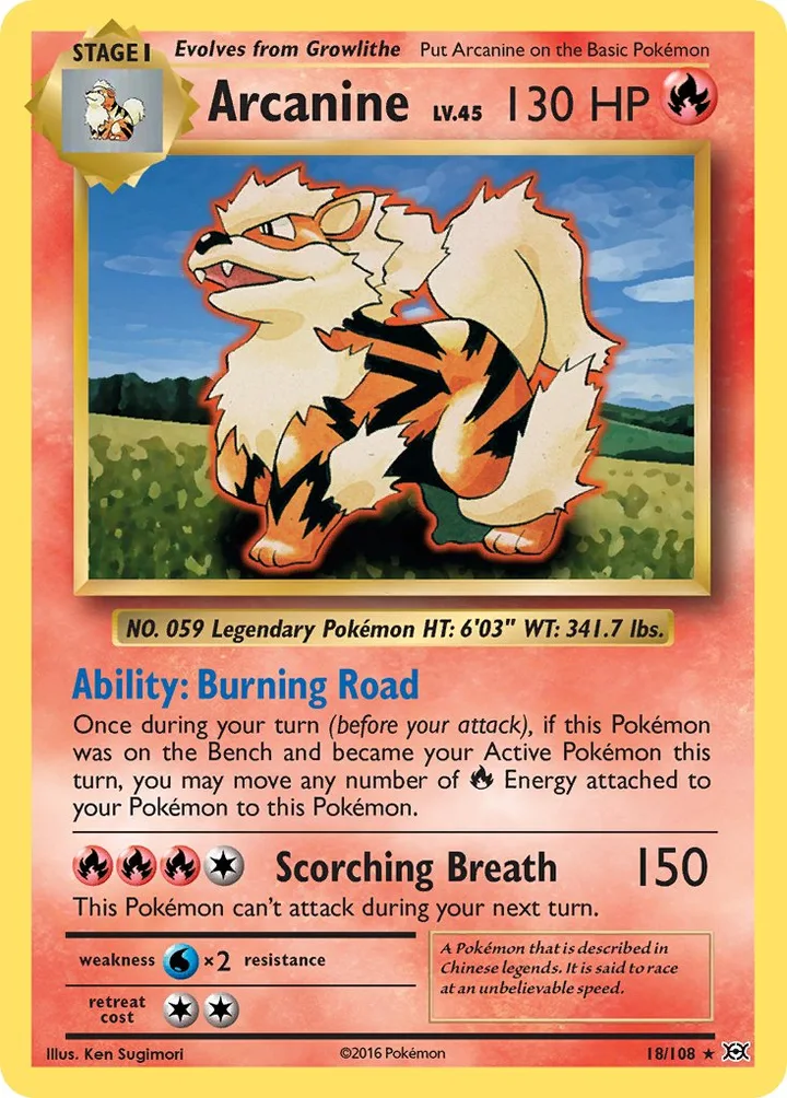 Arcanine, Evolutions 18/108