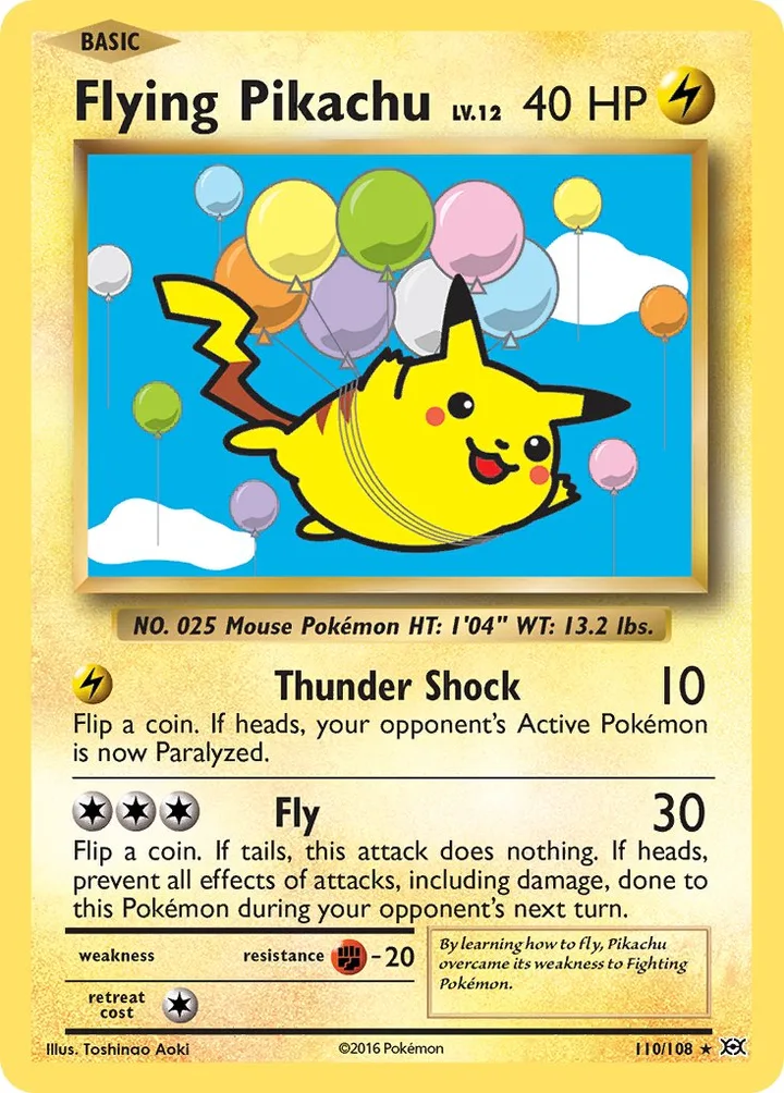 Flying Pikachu, Evolutions 110/108