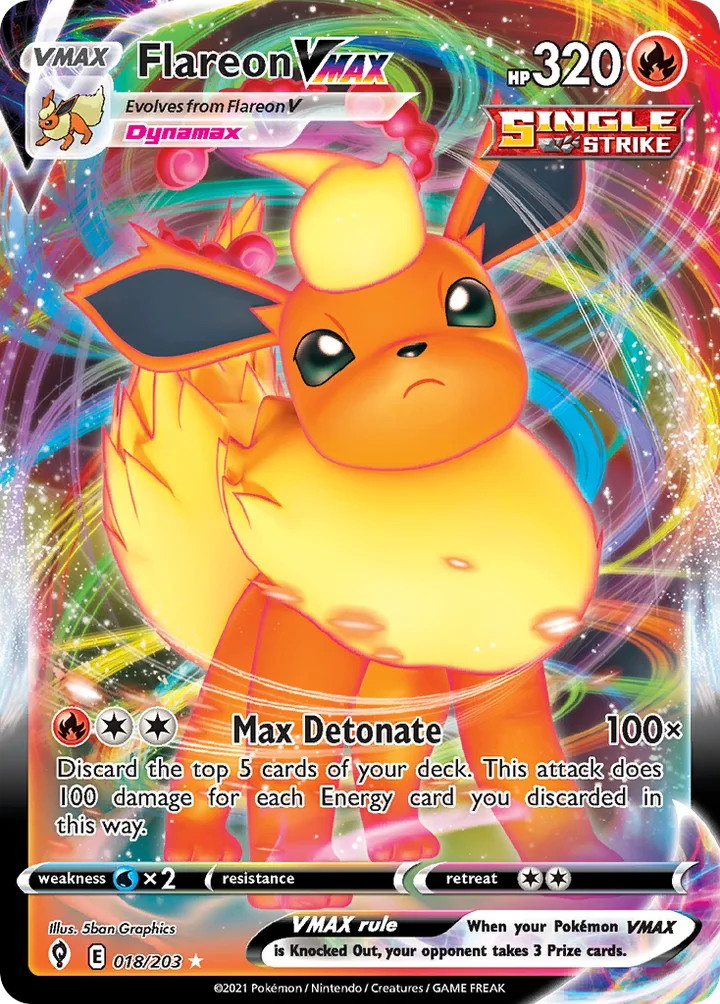 Flareon VMAX, Evolving Skies 018/203