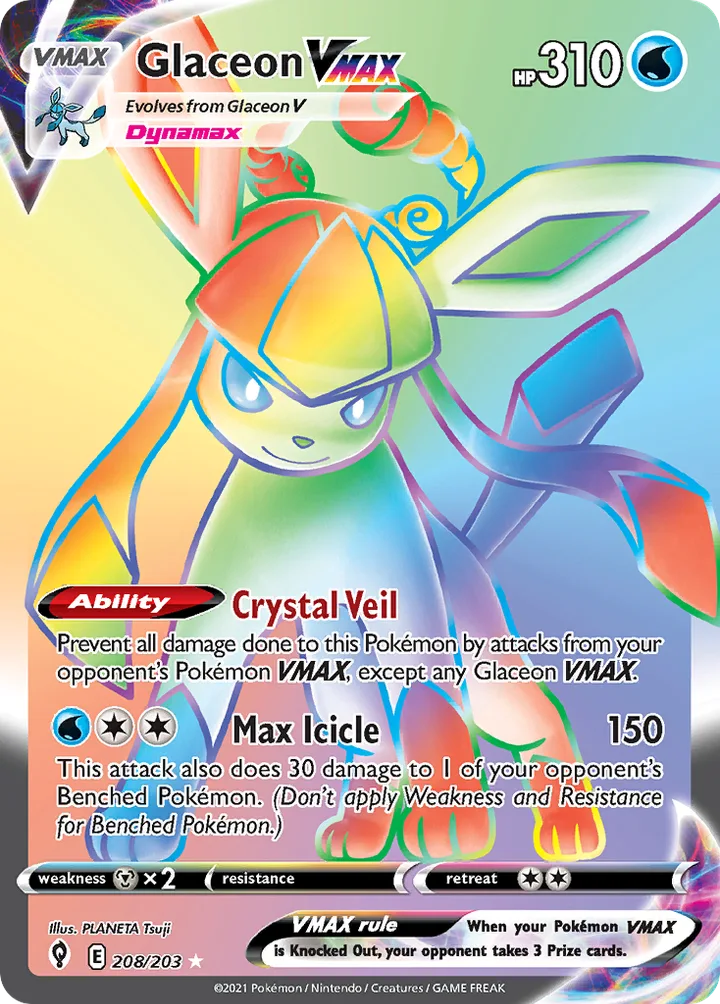 Glaceon VMAX, Evolving Skies 208/203