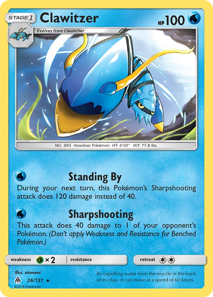 Clawitzer, Forbidden Light 26/131