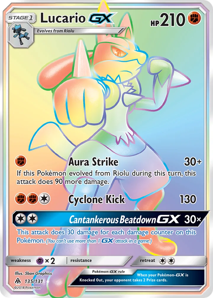 Lucario-GX, Forbidden Light 135/131