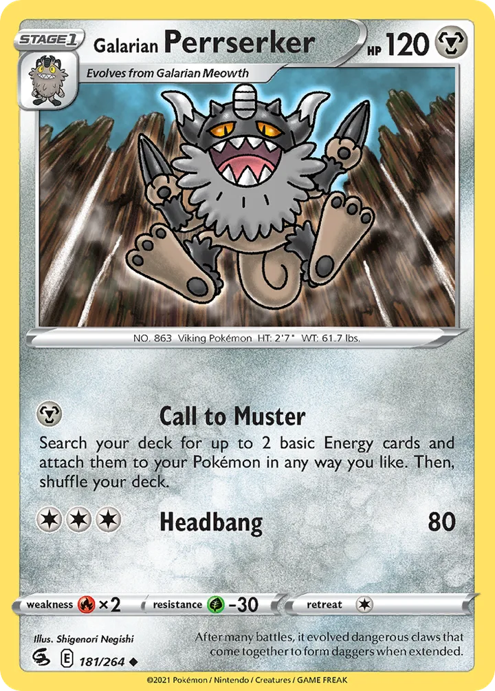 Galarian Perrserker, Fusion Strike 181/264