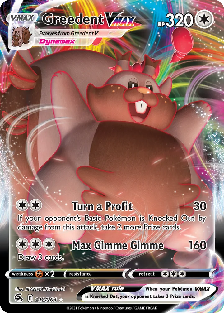 Greedent VMAX, Fusion Strike 218/264