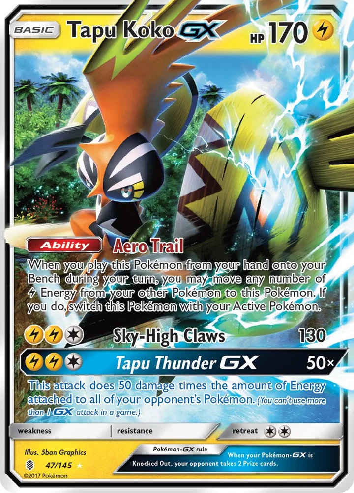 Tapu Koko-GX, Guardians Rising 47/145