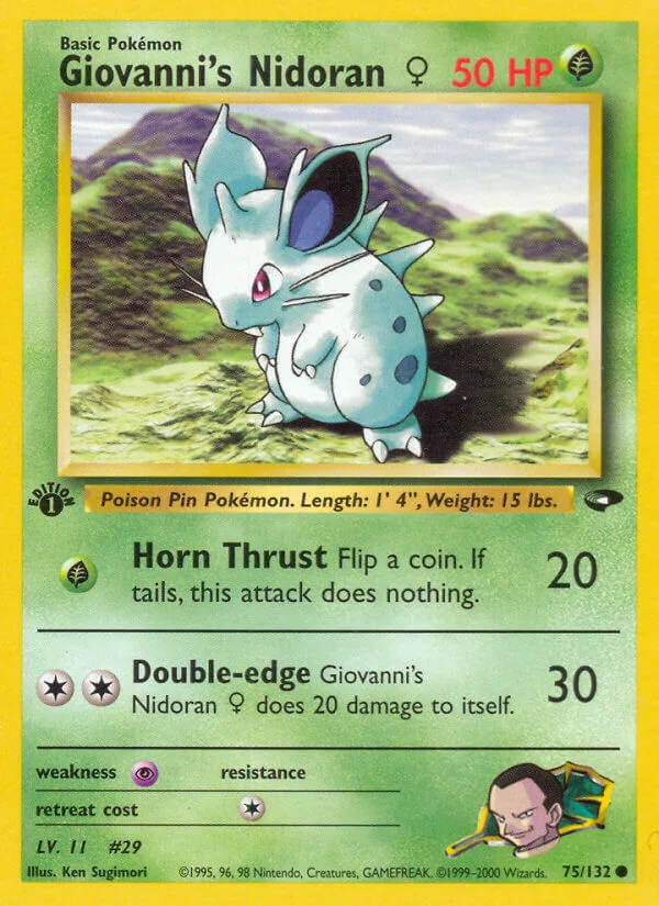 Giovanni’s Nidoran Female, Gym Challenge 75/132