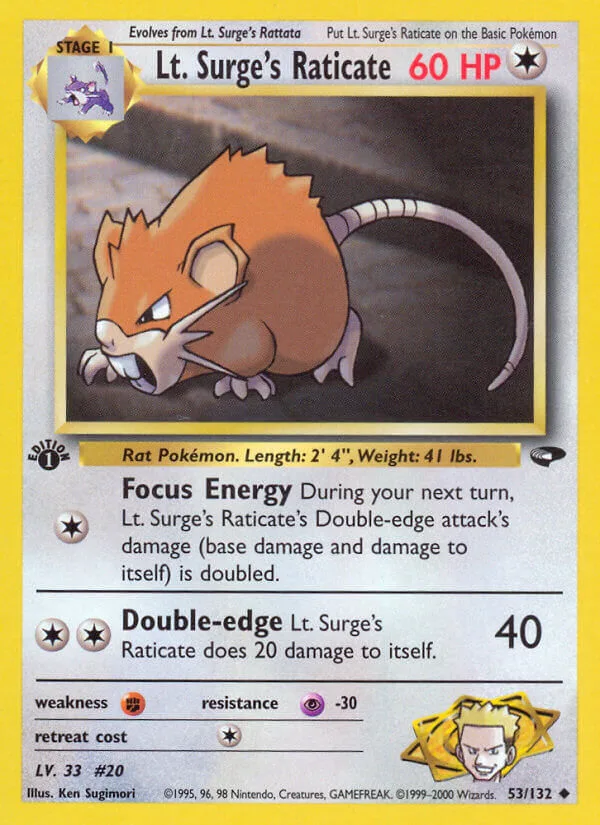 Lt. Surge’s Raticate, Gym Challenge 53/132