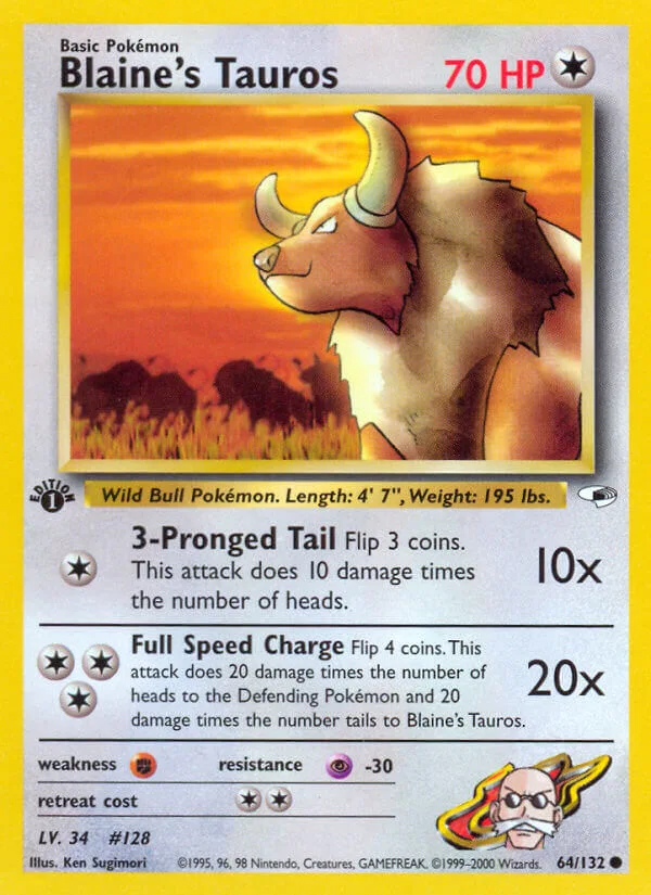 Blaine’s Tauros, Gym Heroes 64/132