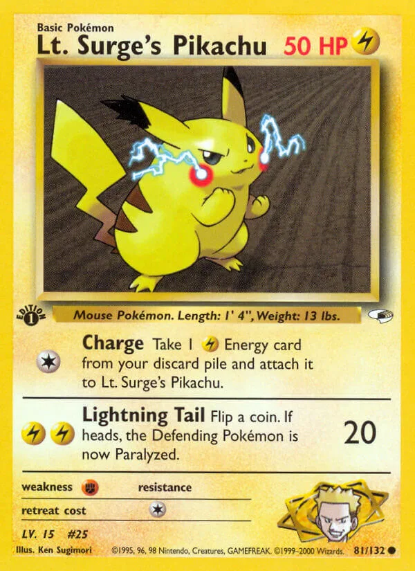 Lt. Surge’s Pikachu, Gym Heroes 81/132