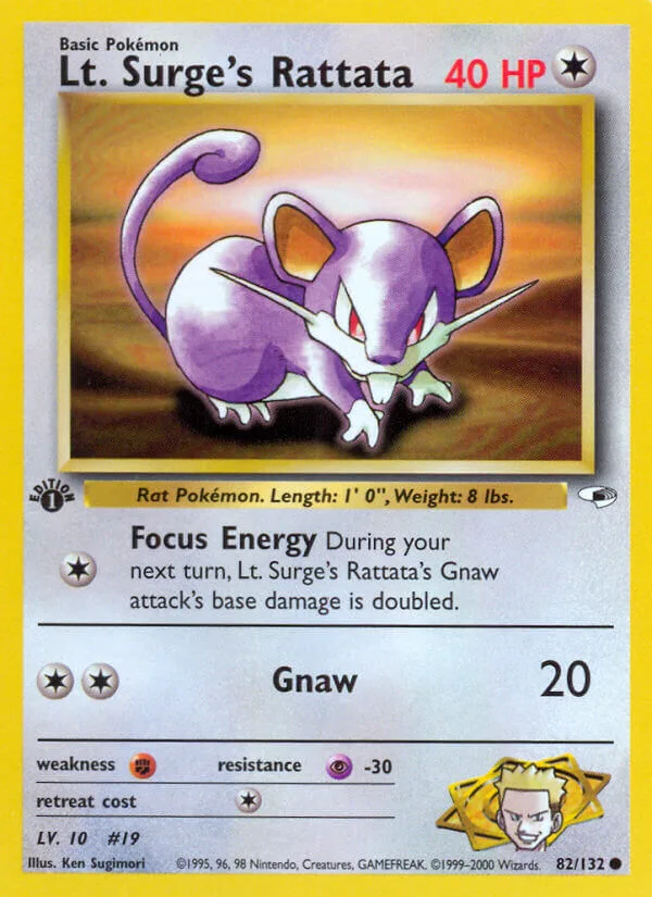 Lt. Surge’s Rattata, Gym Heroes 82/132