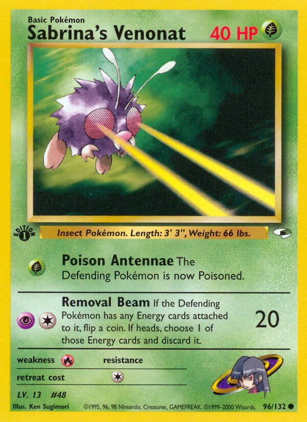 Sabrina’s Venonat, Gym Heroes 96/132