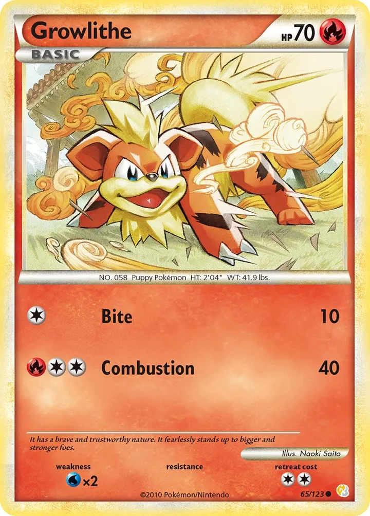 Growlithe, HeartGold & SoulSilver 65/123
