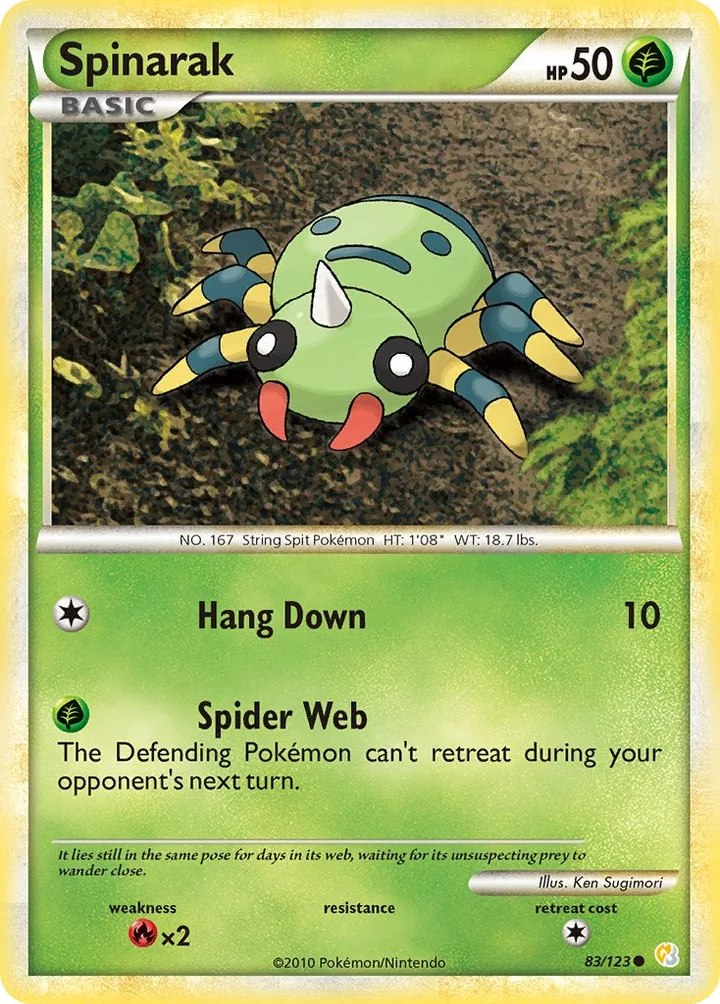 Spinarak, HeartGold & SoulSilver 83/123