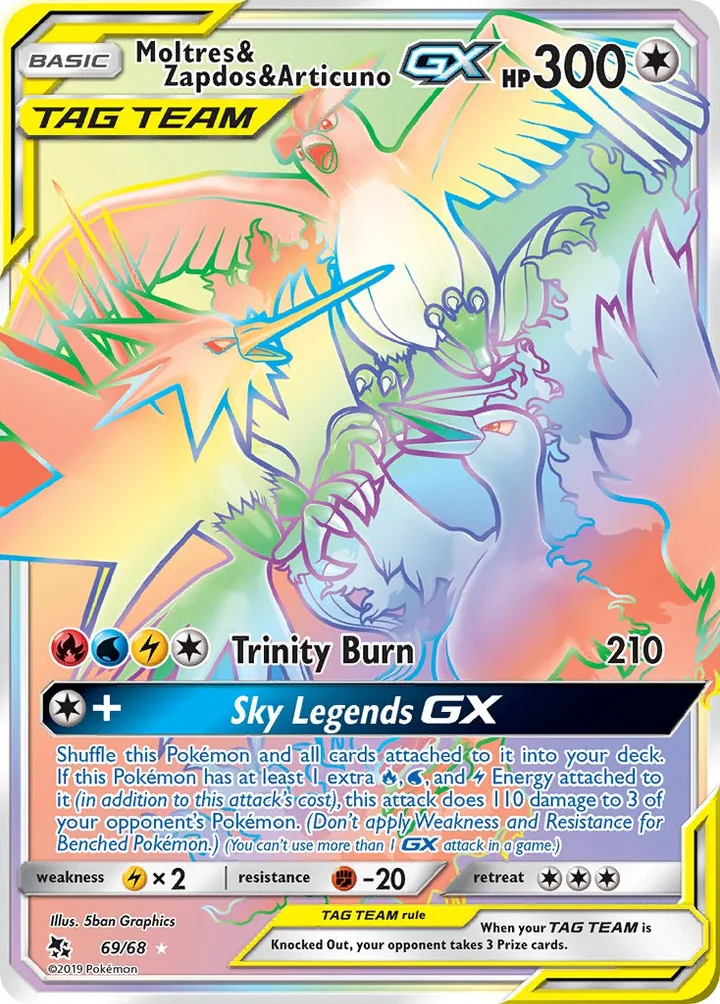 Moltres & Zapdos & Articuno-GX, Hidden Fates 69/68
