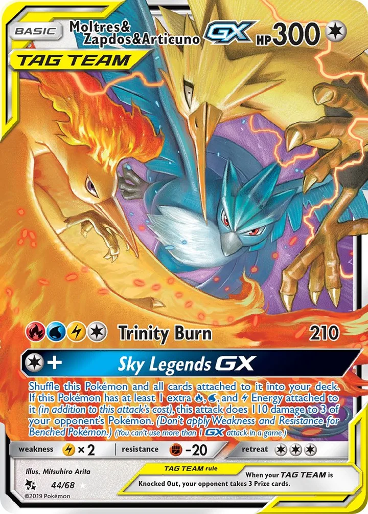 Moltres & Zapdos & Articuno-GX, Hidden Fates 44/68