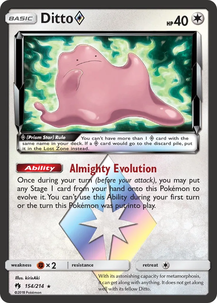 Ditto Prism Star, Lost Thunder 154/214