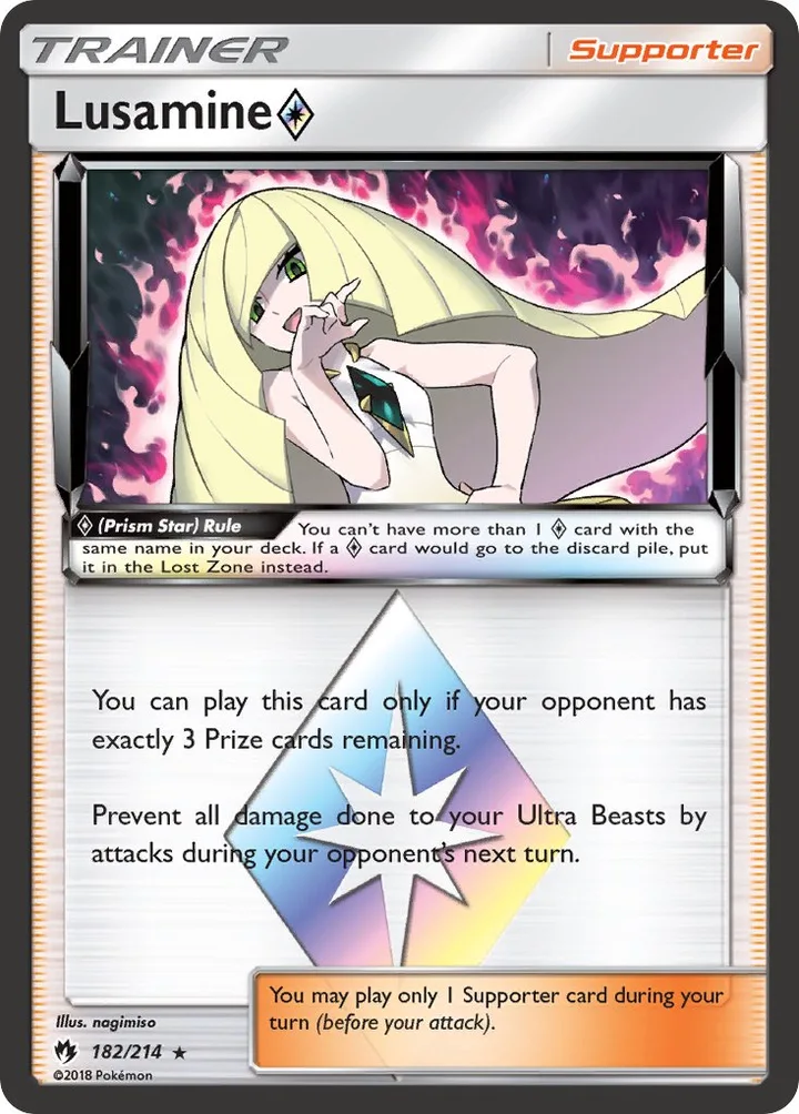 Lusamine Prism Star, Lost Thunder 182/214