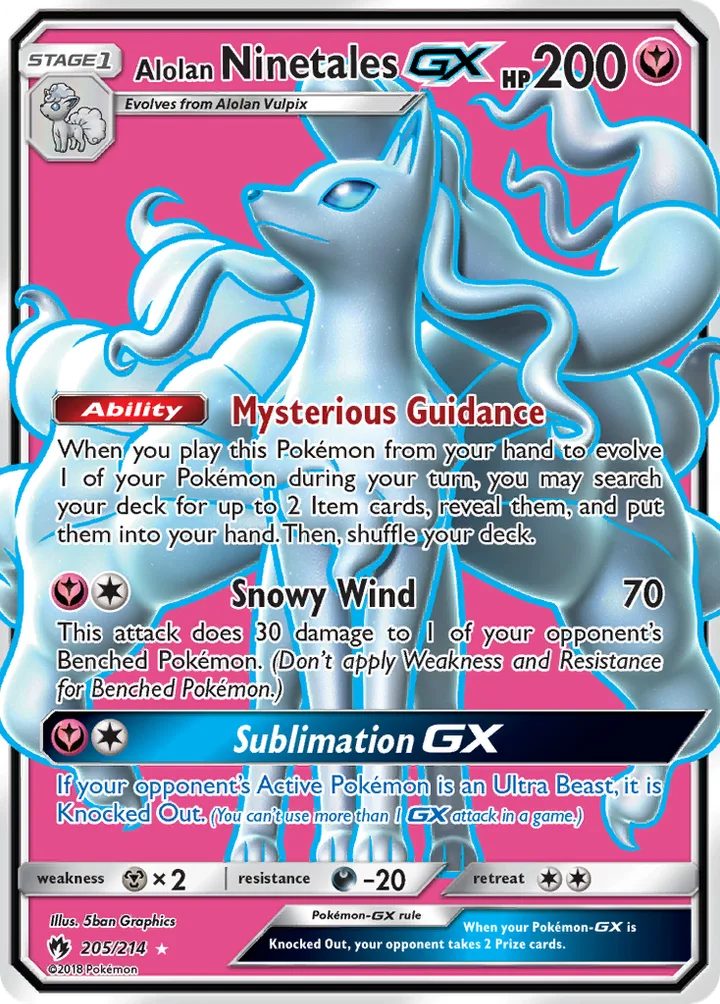 Alolan Ninetales-GX, Lost Thunder 205/214