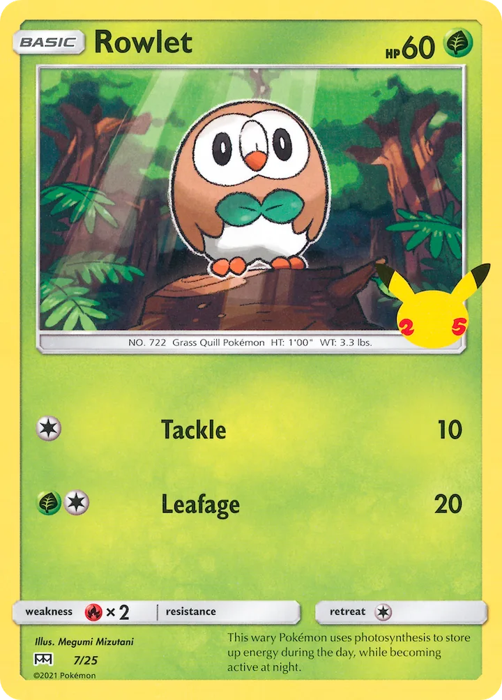 Rowlet, McDonald's Collection 2021 7/25