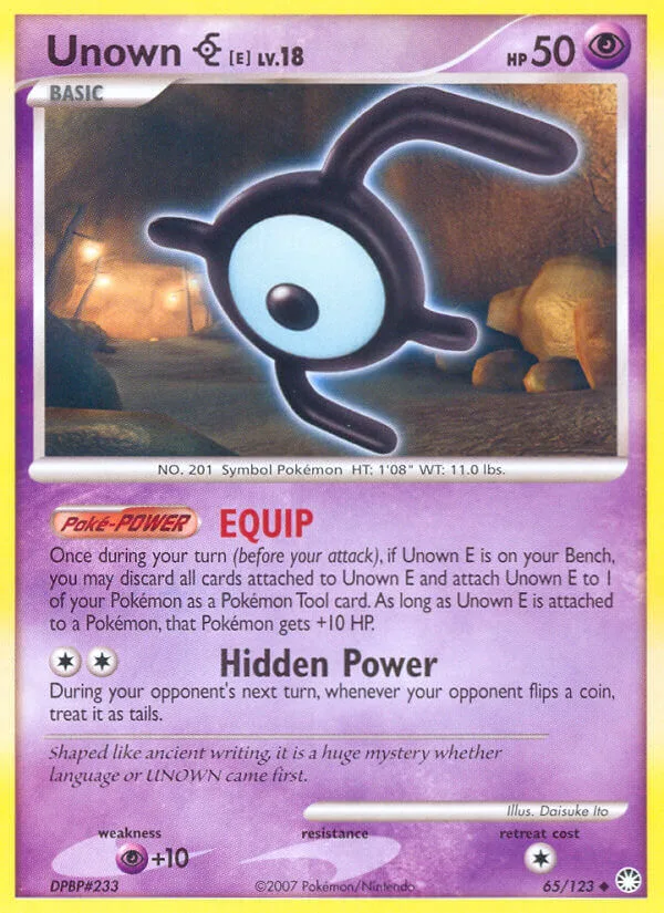 Unown E, Mysterious Treasures 65/123