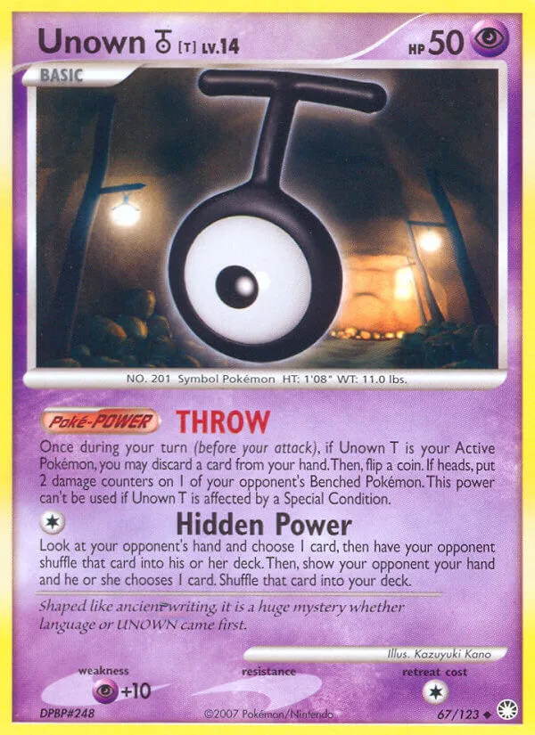 Unown T, Mysterious Treasures 67/123