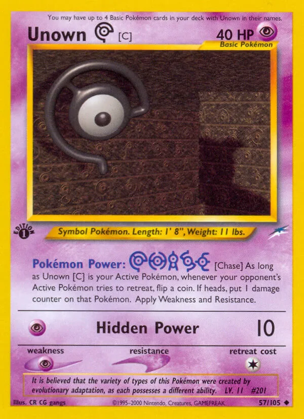 Unown C, Neo Destiny 57/105