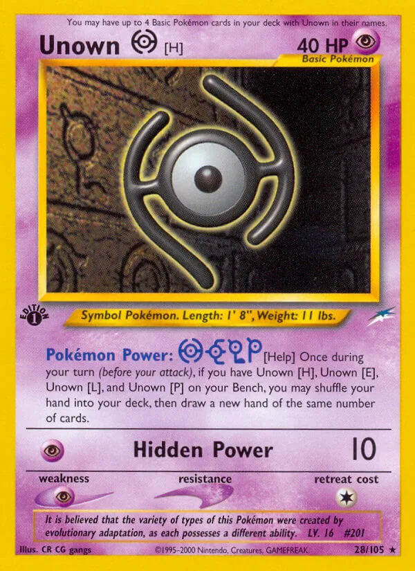 Unown H, Neo Destiny 28/105