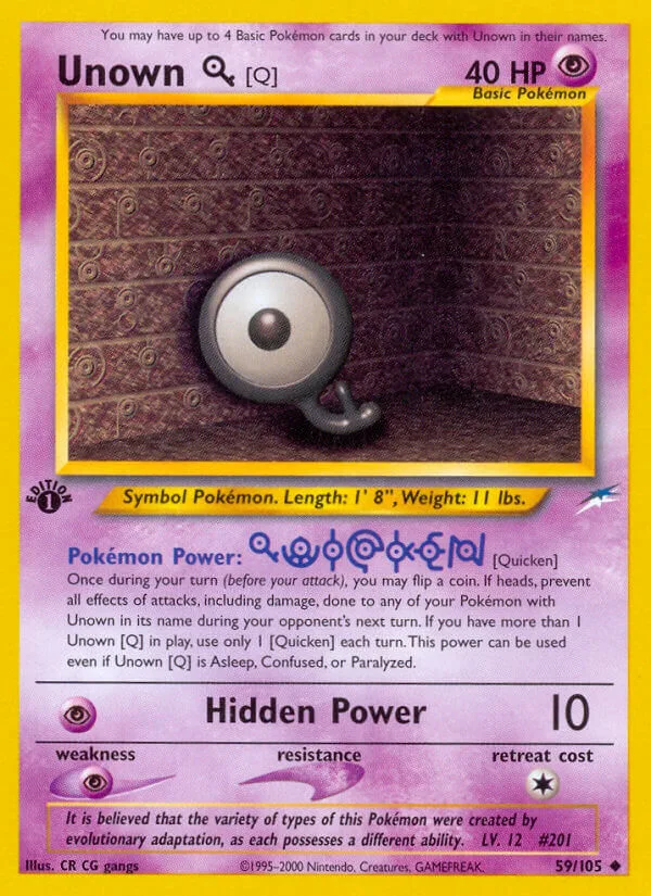 Unown Q, Neo Destiny 59/105