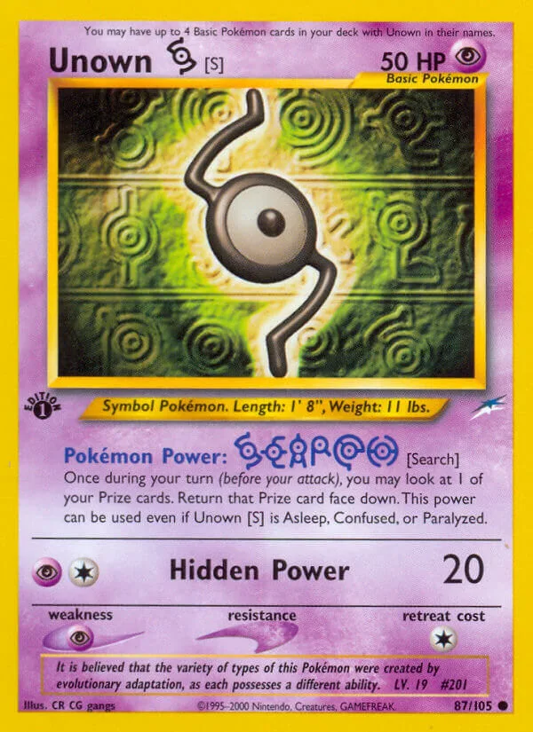 Unown S, Neo Destiny 87/105
