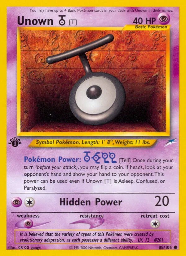 Unown T, Neo Destiny 88/105
