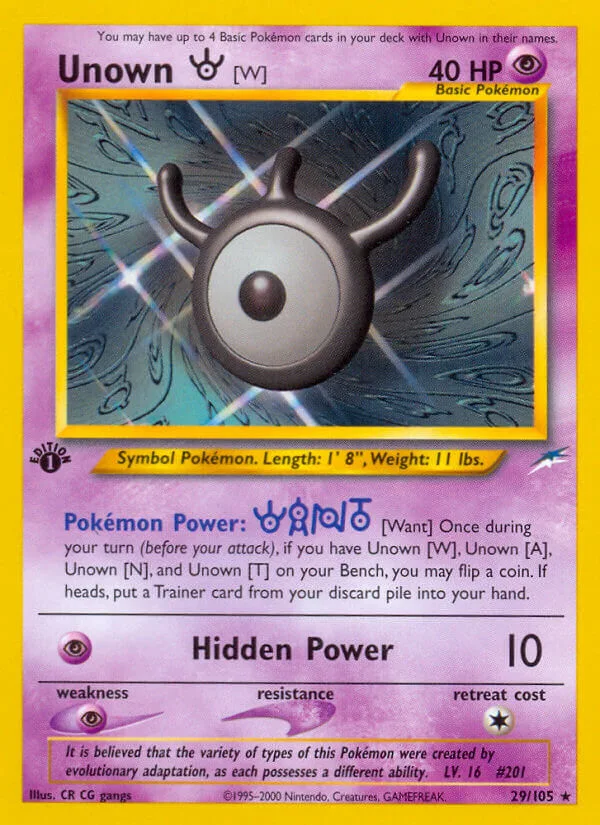 Unown W, Neo Destiny 29/105