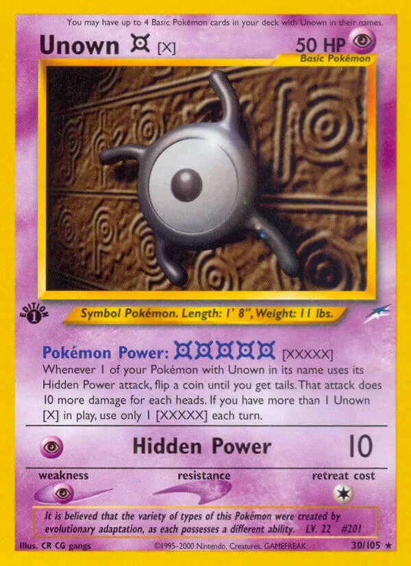 Unown X, Neo Destiny 30/105