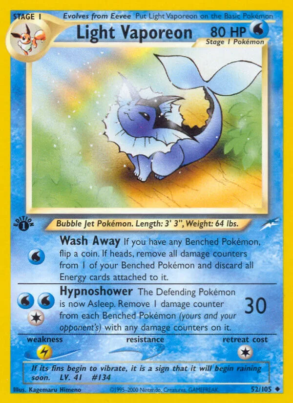 Light Vaporeon, Neo Destiny 52/105