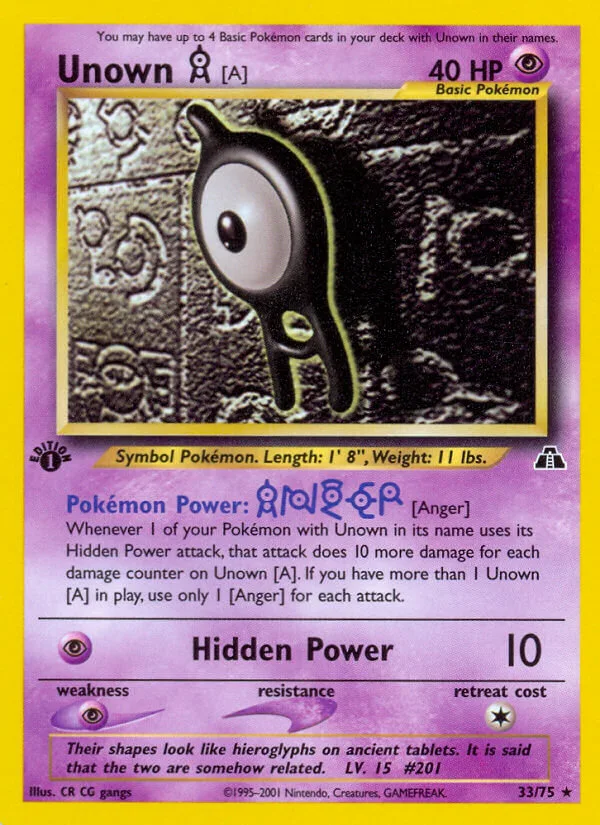 Unown A, Neo Discovery 33/75
