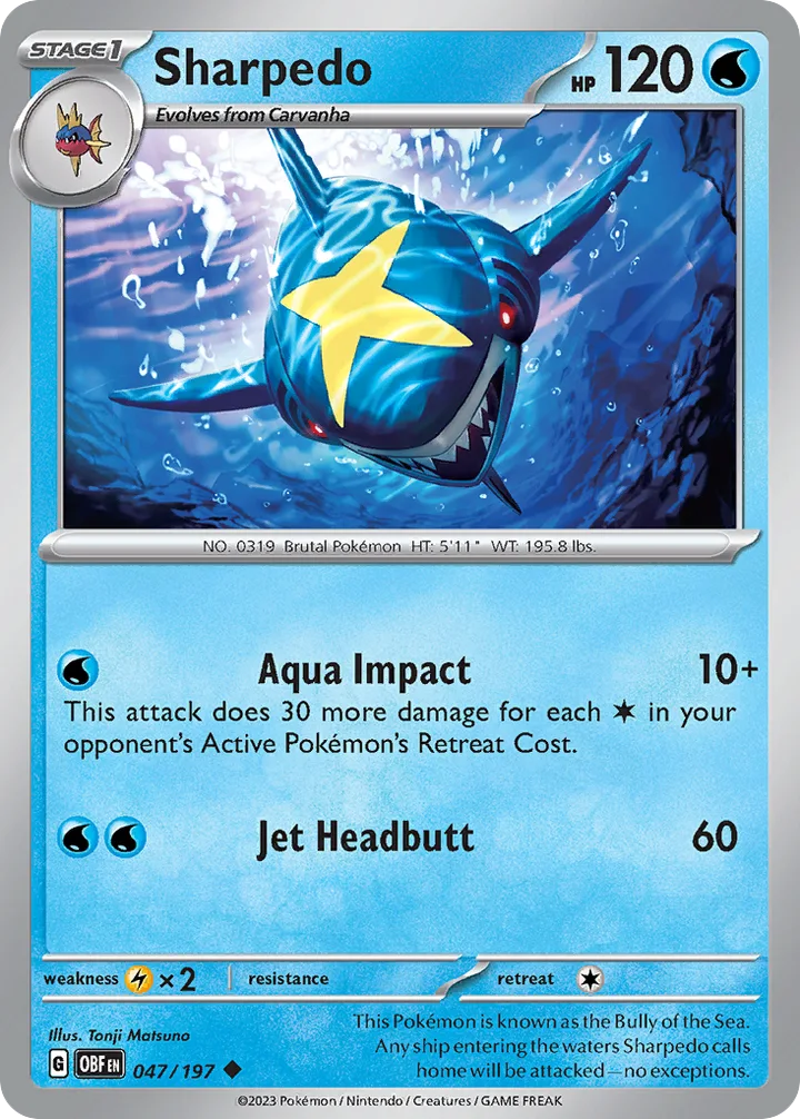 Sharpedo, Obsidian Flames 047/197