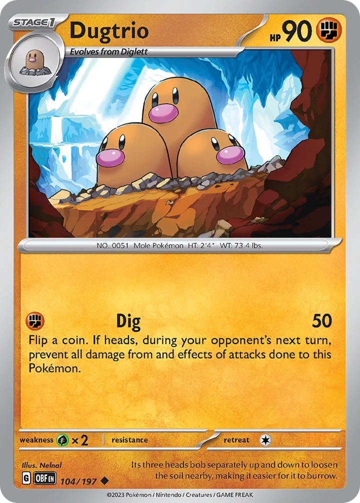 Dugtrio, Obsidian Flames 104/197