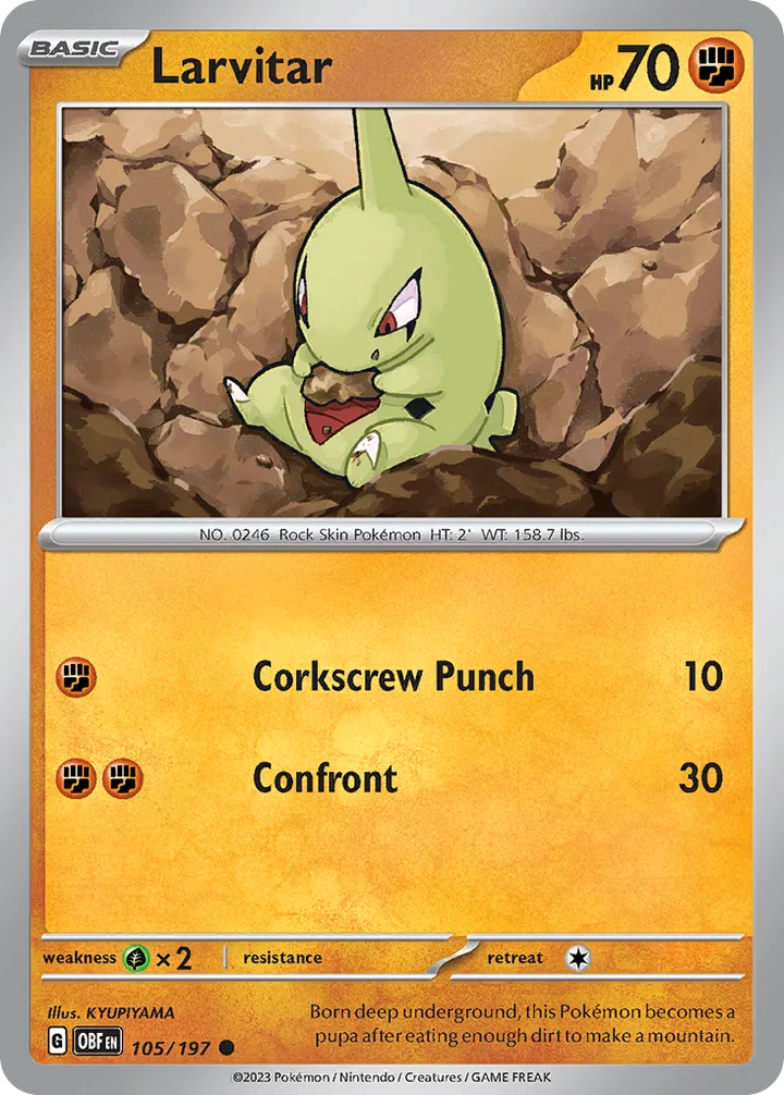Larvitar, Obsidian Flames 105/197