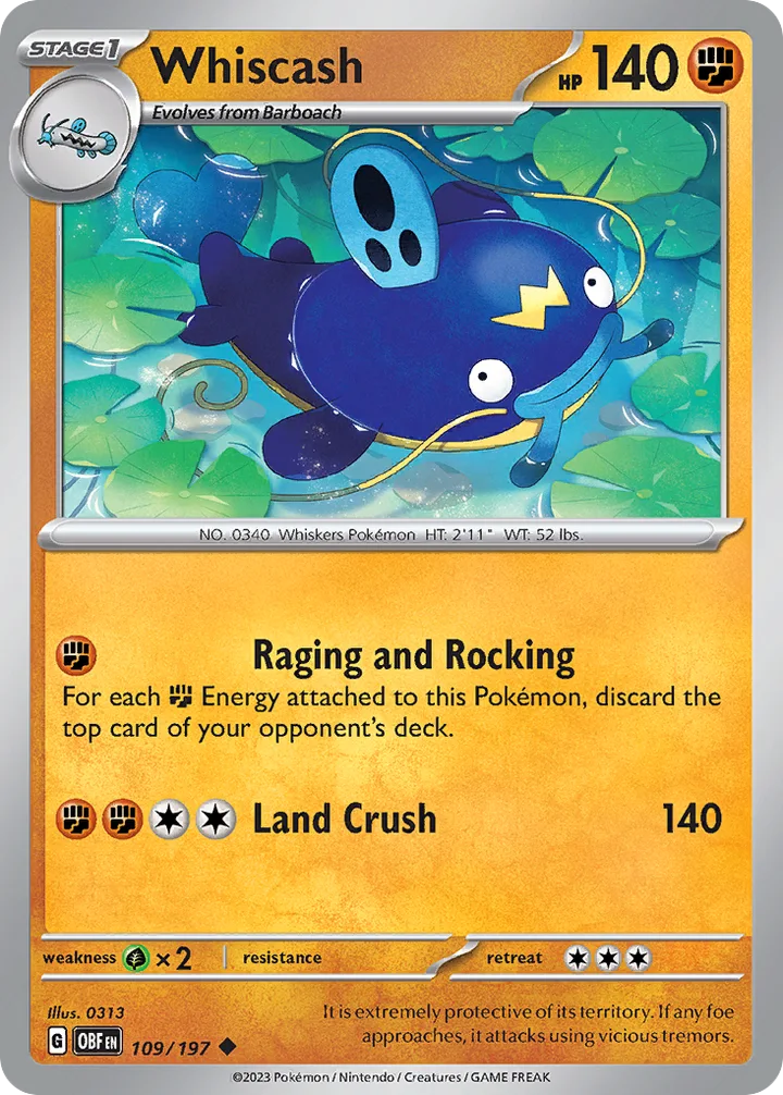 Whiscash, Obsidian Flames 109/197