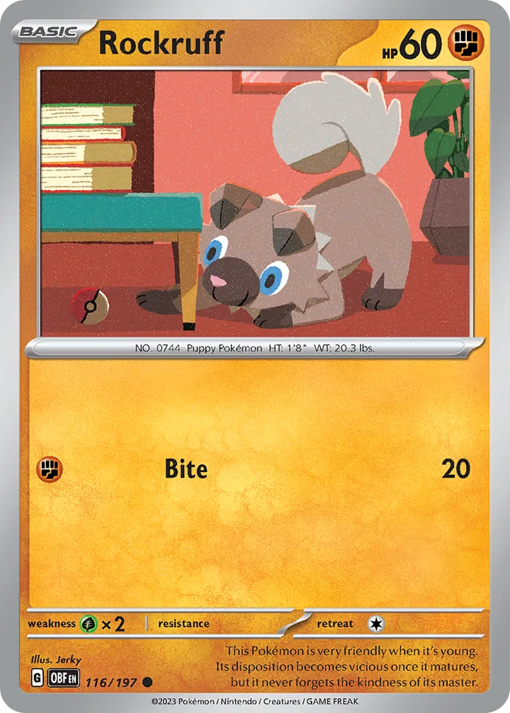 Rockruff, Obsidian Flames 116/197