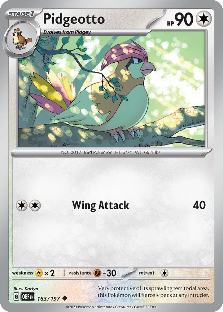 Pidgeotto, Obsidian Flames 163/197