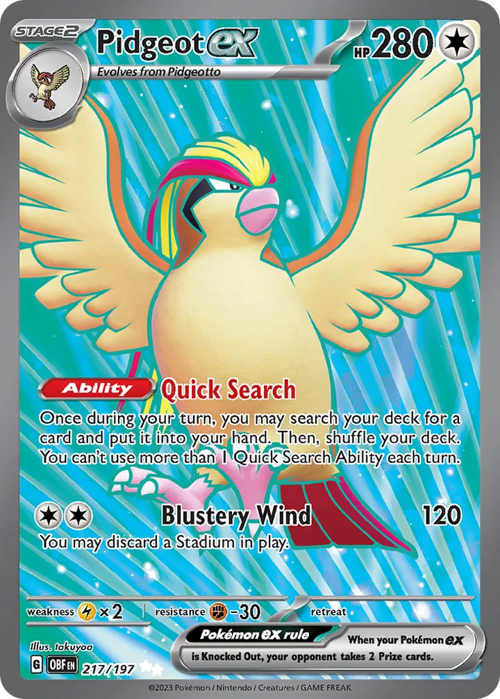 Pidgeot ex, Obsidian Flames 217/197