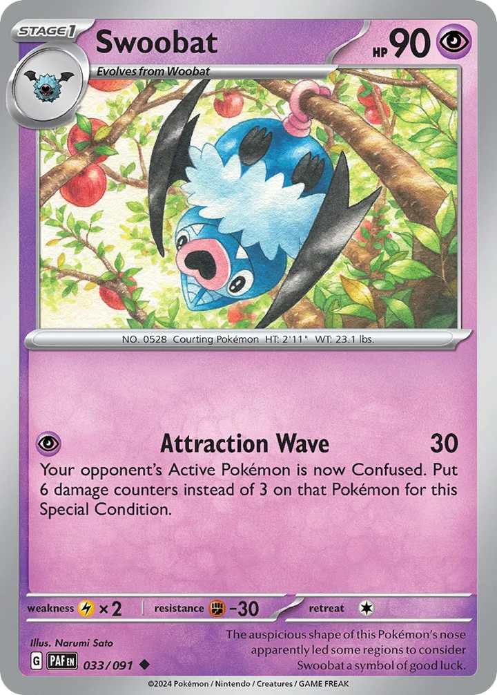 Swoobat, Paldean Fates 033/091