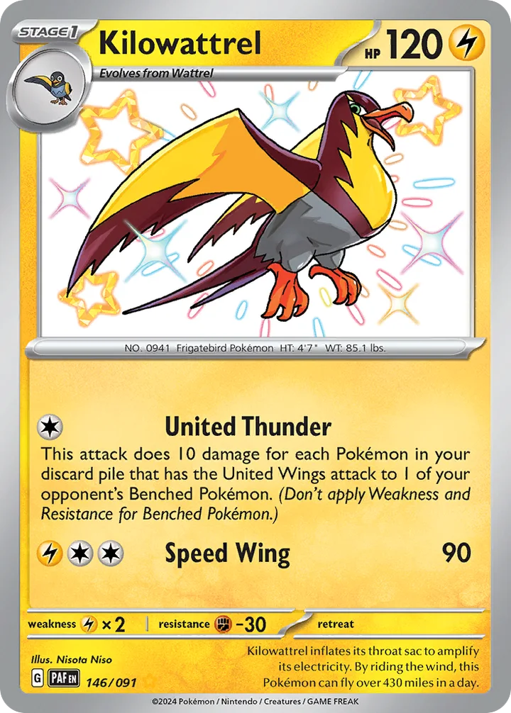 Kilowattrel, Paldean Fates 146/091